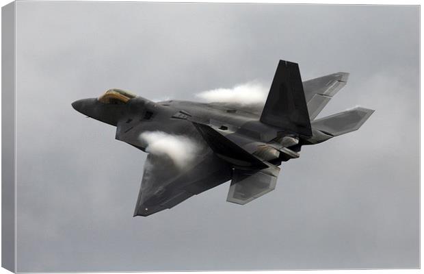 F-22 Raptor tight turn Canvas Print by Tim  Senior