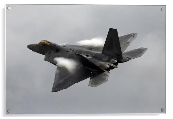 F-22 Raptor tight turn Acrylic by Tim  Senior