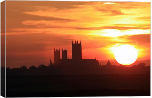 Lincoln Cathedral at Sunset Canvas Print by Tim  Senior