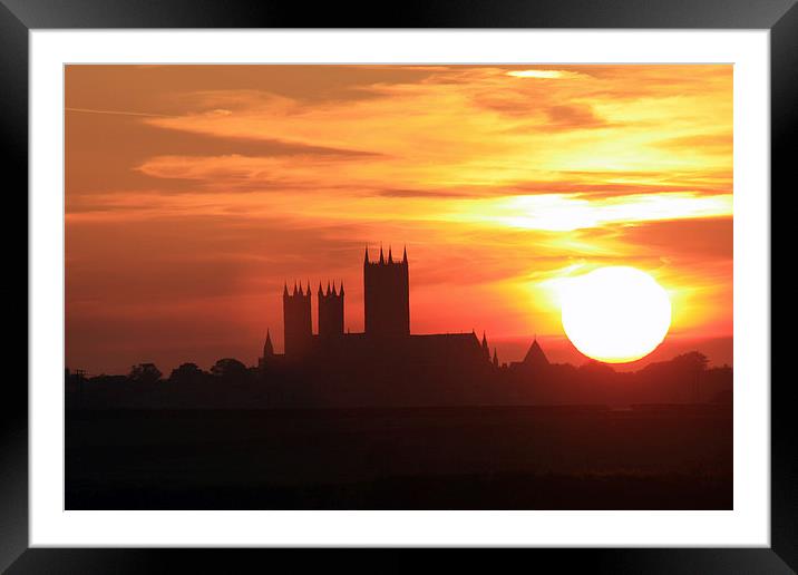 Lincoln Cathedral at Sunset Framed Mounted Print by Tim  Senior
