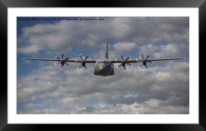 Mighty hercules in flight Framed Mounted Print by Alan Tunnicliffe