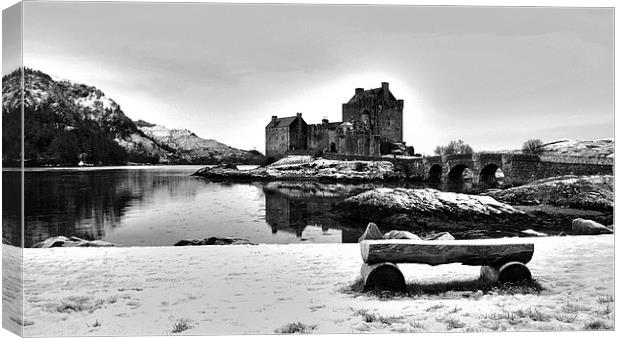Eilean Donan Castle in Black and White Canvas Print by Heather Wise