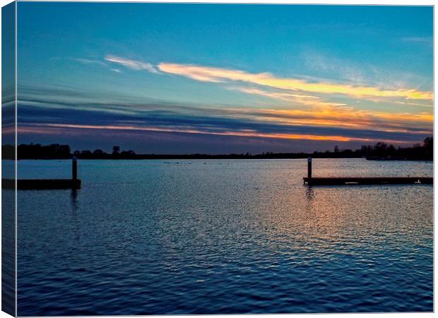 suffolk broads at sunset Canvas Print by chrissy woodhouse