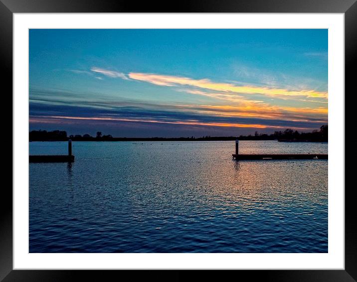 suffolk broads at sunset Framed Mounted Print by chrissy woodhouse