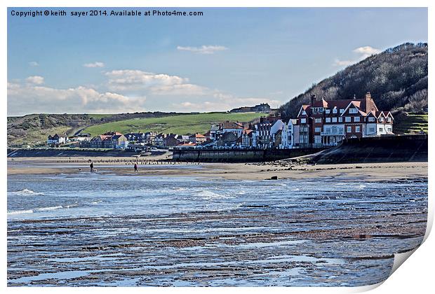 Sandsend From The Beach Print by keith sayer