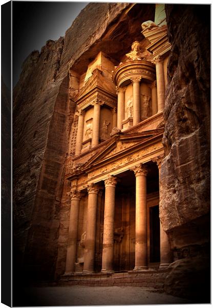 Treasury Temple in Petra Jordan Canvas Print by Heather Wise