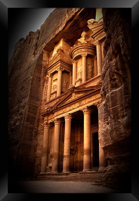Treasury Temple in Petra Jordan Framed Print by Heather Wise