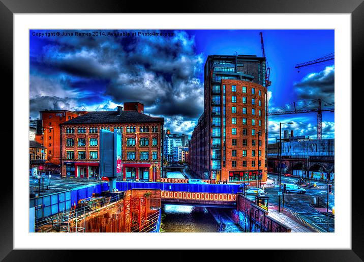 Manchester Cityscape Framed Mounted Print by Juha Remes