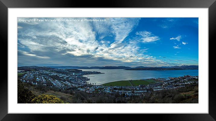 Greenock / Gourock Panorama Framed Mounted Print by Peter Mclardy