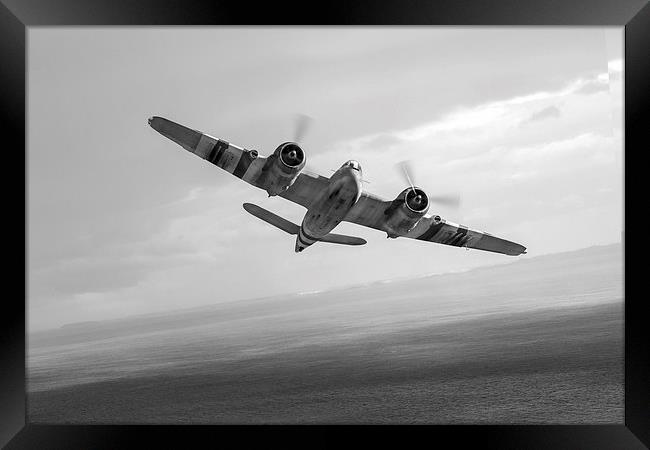 Bristol Beaufighter TF X black and white version Framed Print by Gary Eason