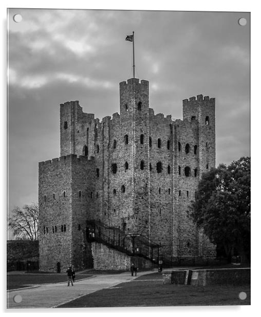 Rochester Castle Acrylic by Stewart Nicolaou