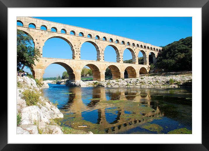 Pont du Gard, aqueduct, Languedoc, France Framed Mounted Print by Peter Bundgaard Kris