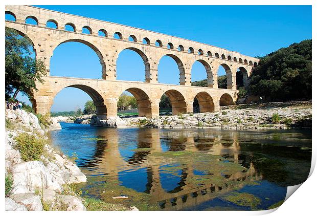 Pont du Gard, aqueduct, Languedoc, France Print by Peter Bundgaard Kris