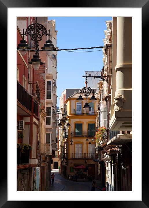 Spanish Street at Noon Framed Mounted Print by Jonathan Parkes