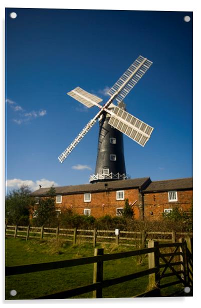 Wolds Windmill Acrylic by Ian Pettman