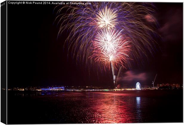 Fireworks at Weston-super-Mare Canvas Print by Nick Pound