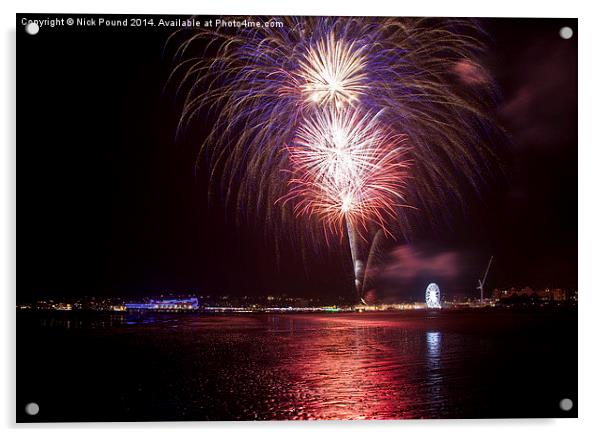Fireworks at Weston-super-Mare Acrylic by Nick Pound