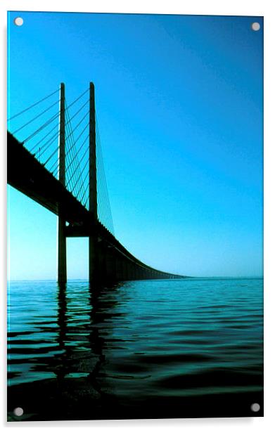Øresundsbron, Copenhagen, Denmark, Malmö, Sweden Acrylic by Peter Bundgaard Kris