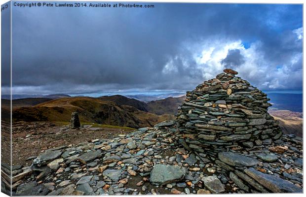 View from the Top The Old Man of Coniston Canvas Print by Pete Lawless