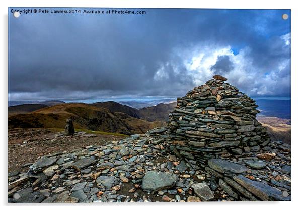 View from the Top The Old Man of Coniston Acrylic by Pete Lawless