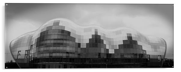 Sage Theatre in Gateshead, Black and White Acrylic by Jonathan Parkes