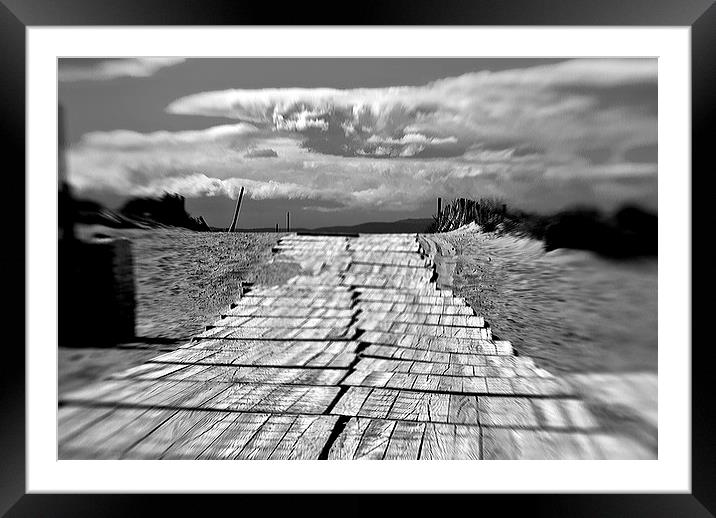 Steps into the unknown, Biquet Plage, Leucate, Aud Framed Mounted Print by Peter Bundgaard Kris