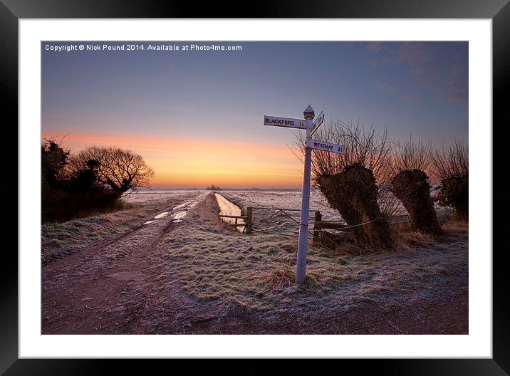Dawn at Tealham Moor Framed Mounted Print by Nick Pound