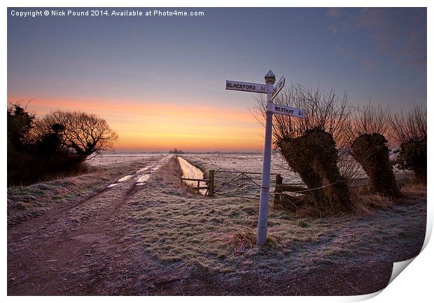 Dawn at Tealham Moor Print by Nick Pound