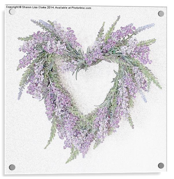 Lavender Heart Acrylic by Sharon Lisa Clarke