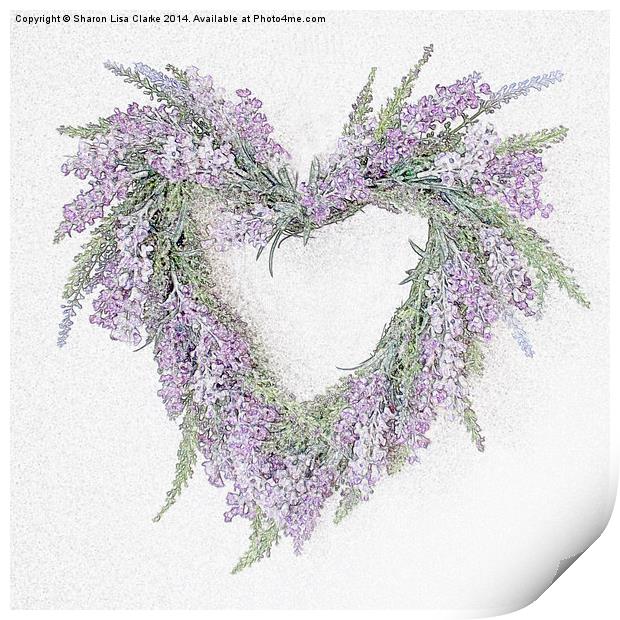 Lavender Heart Print by Sharon Lisa Clarke