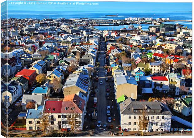 Reykjavik Cityscape Panorama Canvas Print by Jasna Buncic