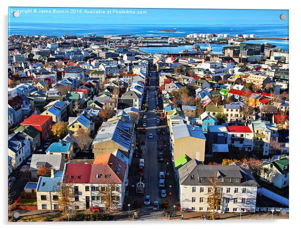 Reykjavik Cityscape Panorama Acrylic by Jasna Buncic