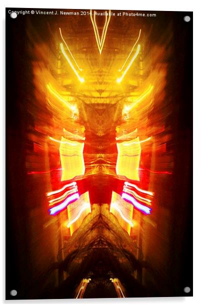 Spirit Of The Samurai- Abstract Light Art Acrylic by Vincent J. Newman