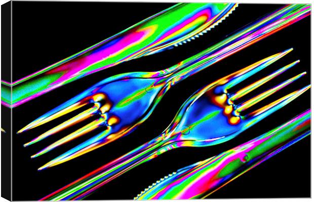 Polarized Party Cutlery Canvas Print by Steve Allen