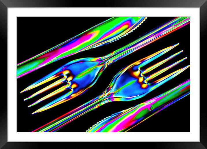 Polarized Party Cutlery Framed Mounted Print by Steve Allen