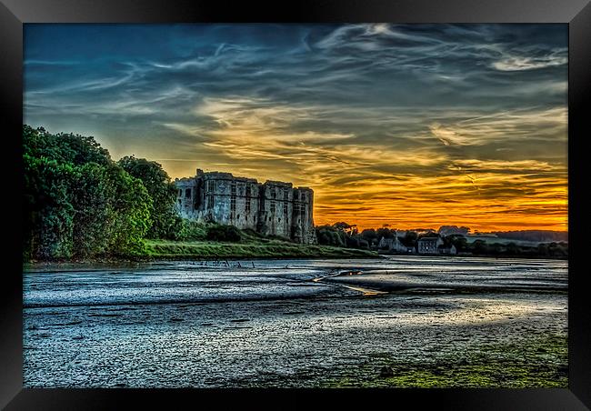 Carew Castle Sunset 3 Framed Print by Steve Purnell