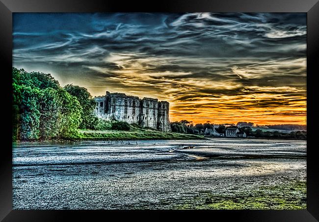 Carew Castle Sunset 4 Framed Print by Steve Purnell