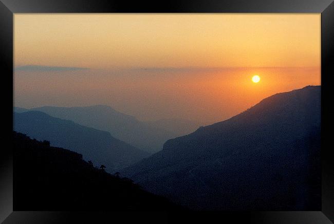 Sunset from the Chouf Framed Print by Jacqueline Burrell