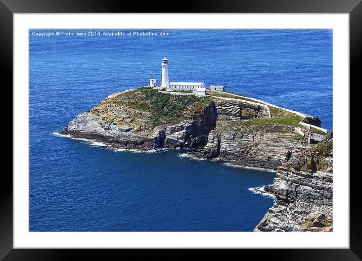 South Stack Island & lighthouse, Anglesey Framed Mounted Print by Frank Irwin
