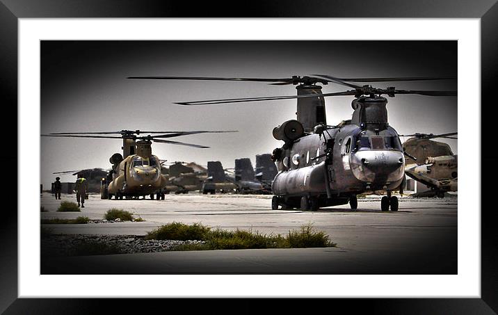 Ch47 Aircraft Chinook Helicopter Framed Mounted Print by Heather Wise