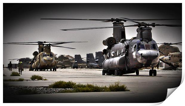Ch47 Aircraft Chinook Helicopter Print by Heather Wise