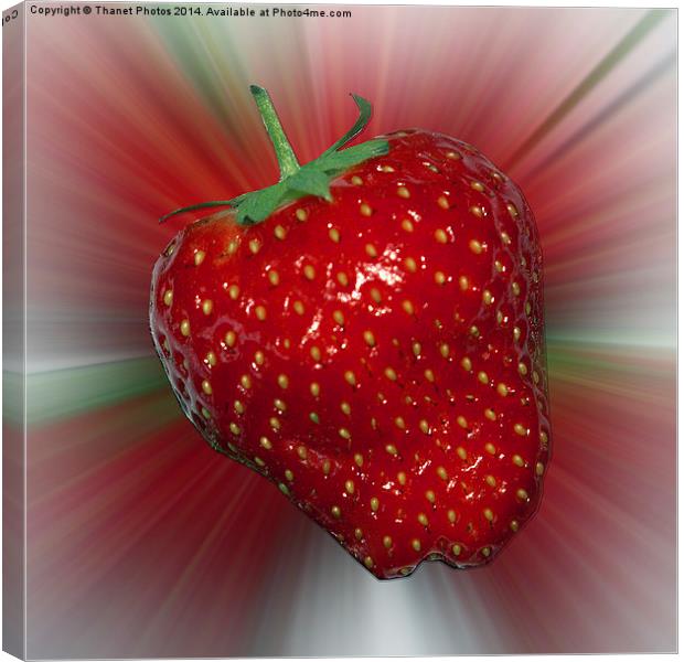 Exploding Strawberry Canvas Print by Thanet Photos