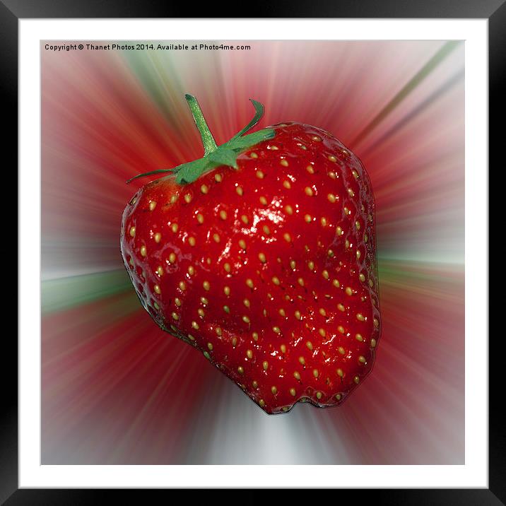 Exploding Strawberry Framed Mounted Print by Thanet Photos