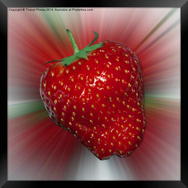 Exploding Strawberry Framed Print by Thanet Photos