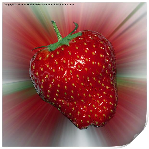 Exploding Strawberry Print by Thanet Photos
