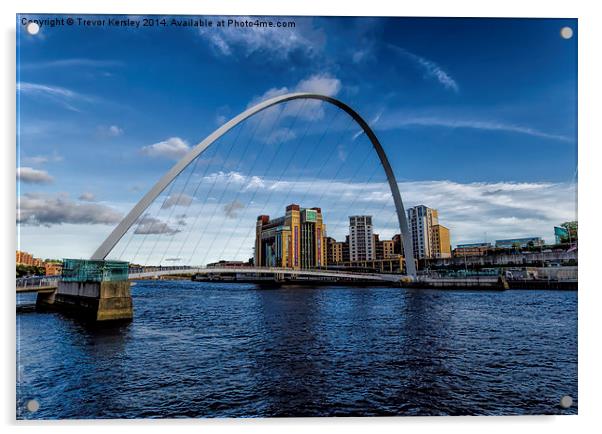 Millennium Bridge Gateshead Acrylic by Trevor Kersley RIP