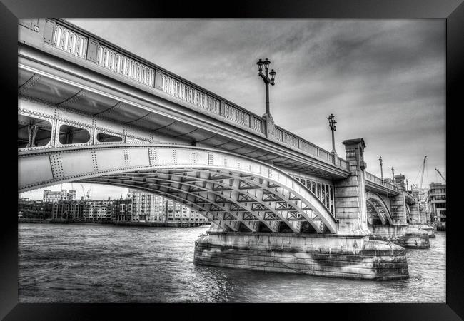Southwark Bridge London Framed Print by David Pyatt