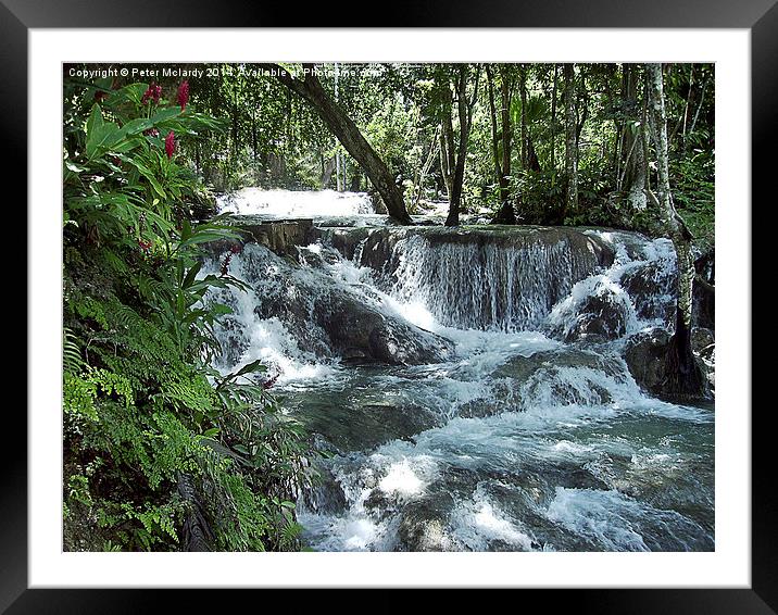 Dunns river falls Framed Mounted Print by Peter Mclardy
