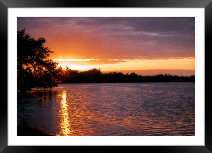 Sunset at Franklin Locks Framed Mounted Print by Judy Hall-Folde