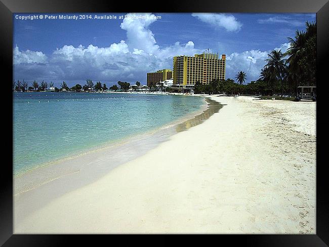 Ocho Rios Bay Framed Print by Peter Mclardy